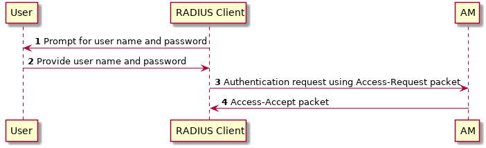 RADIUS Server Service: Successful Simple Authentication Flow