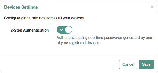 2-Step Authentication Setting