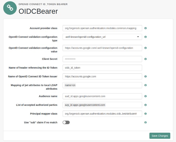 OpenID Connect id_token Bearer Module Configuration