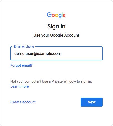 Identifying with email address to Google, the SP