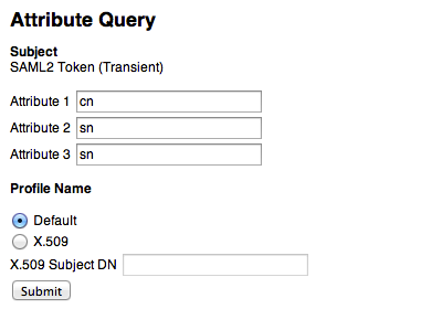 Fedlet Attribute Query request page