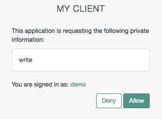 OAuth 2.0 consent screen.