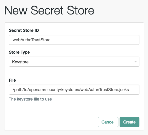Adding a WebAuthn trust store to a realm.
