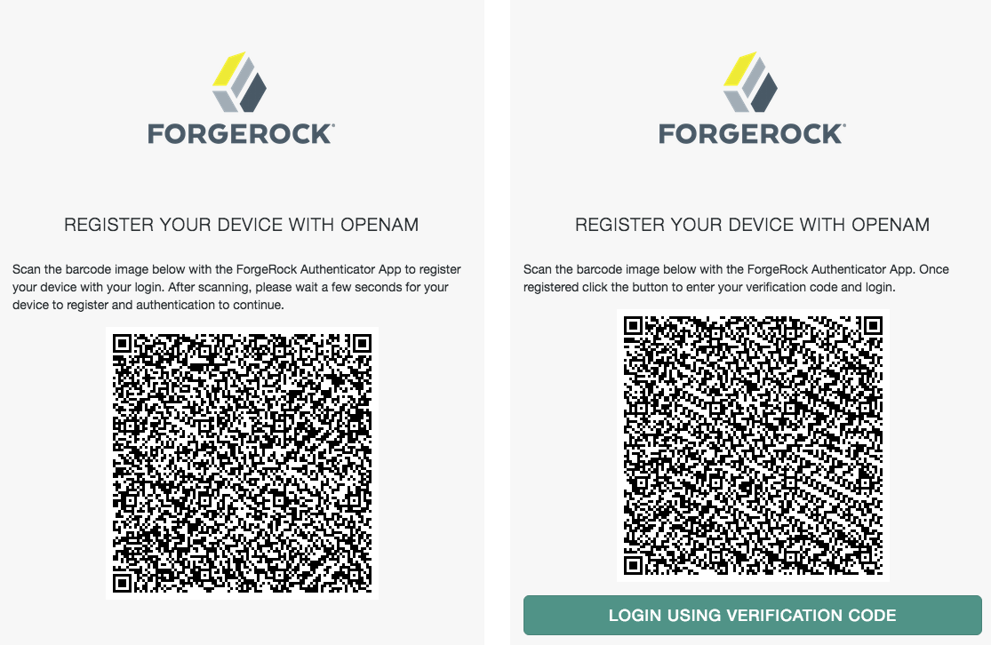 QR code to register your device