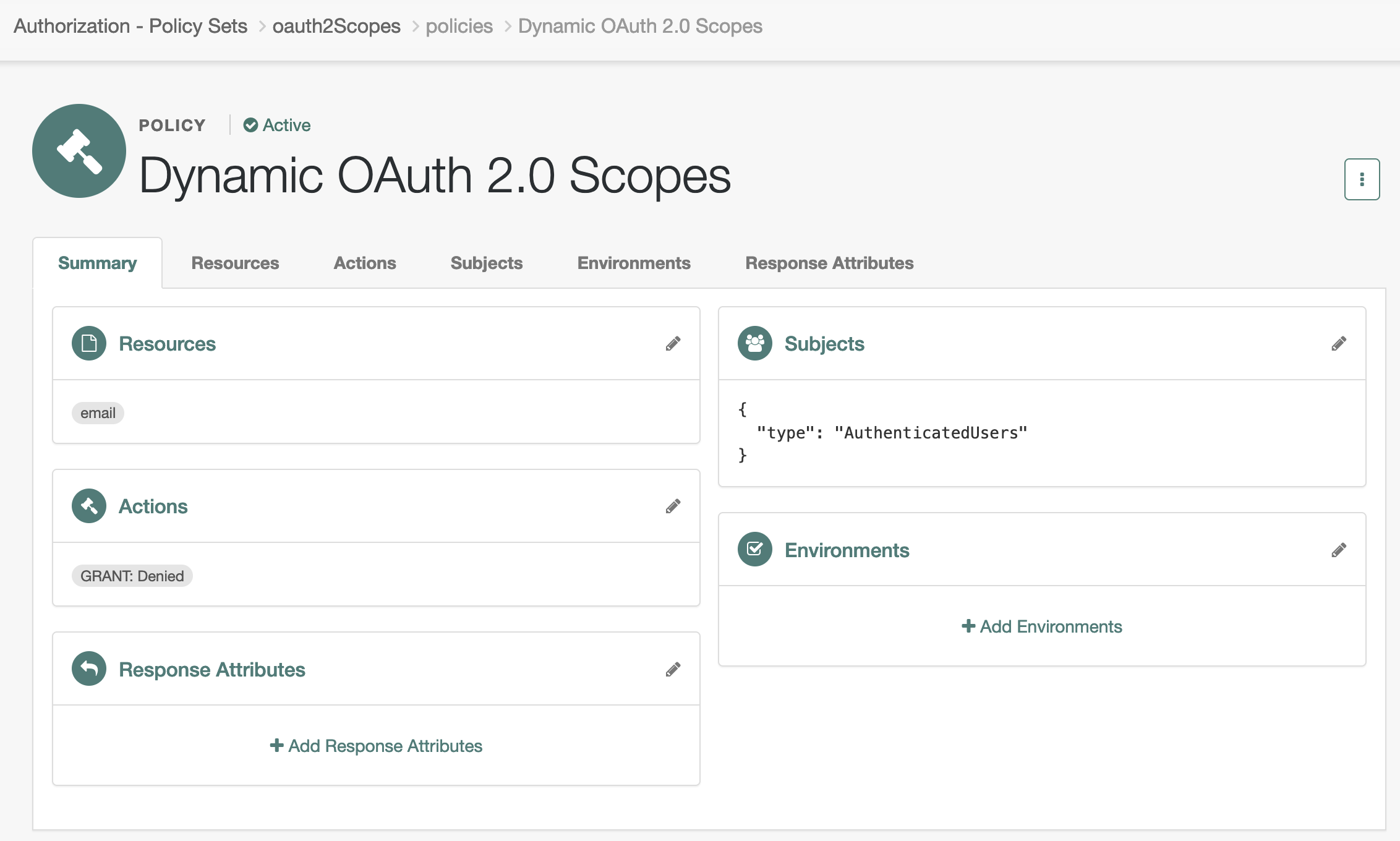 OAuth 2.0 policy denying the email scope for all authenticated users