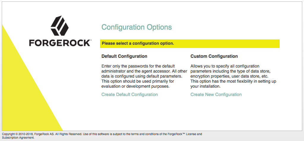 Choose the default configuration this time.