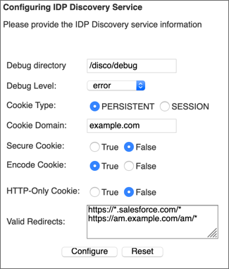 Configure the IDP Discovery service.