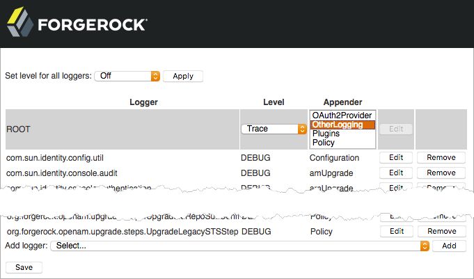 Editing the ROOT logger in Logback.jsp