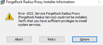 Install RADIUS proxy for Windows account error