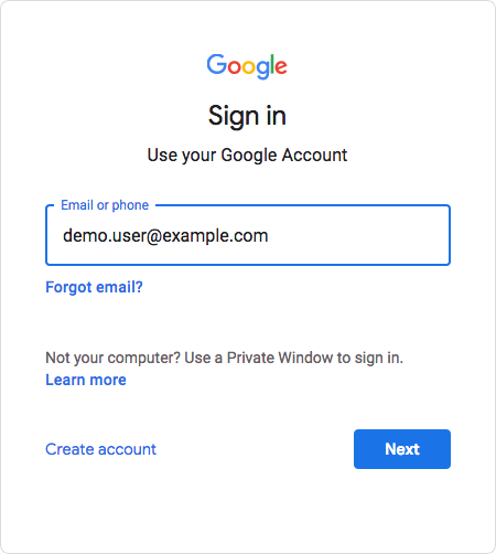 Provide Google with your corporate email address, so the relevant IDP can be determined.