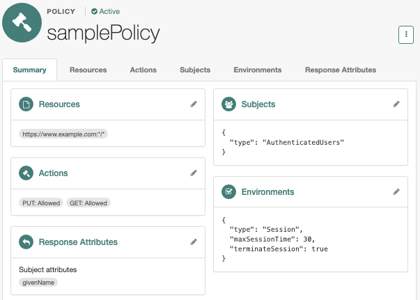 Example policy