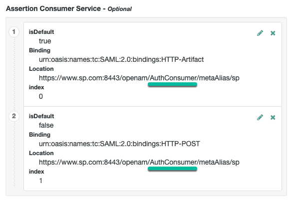 Editing the Consumer Service URLs for Integrated Mode.