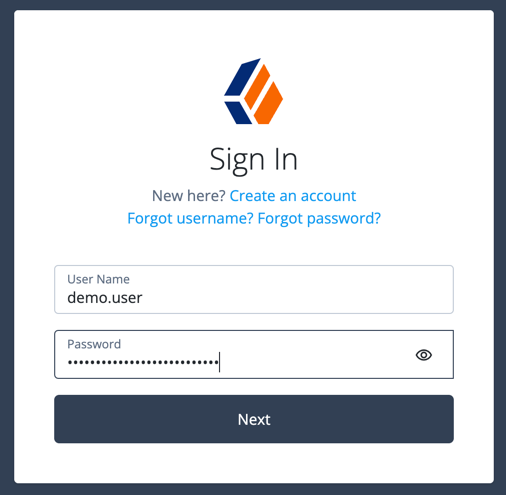Log in to your corporate account at Example.com, with Identity Cloud acting as the IDP.