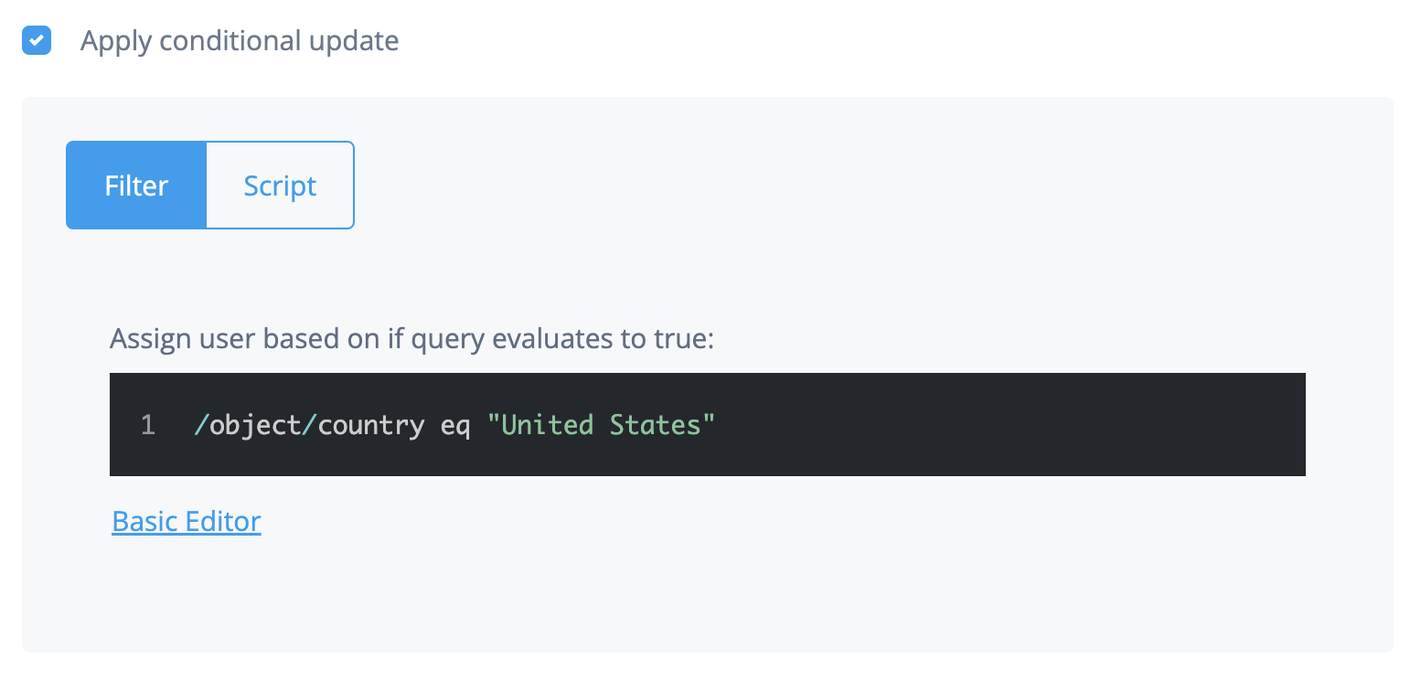 mapping conditional update filter query