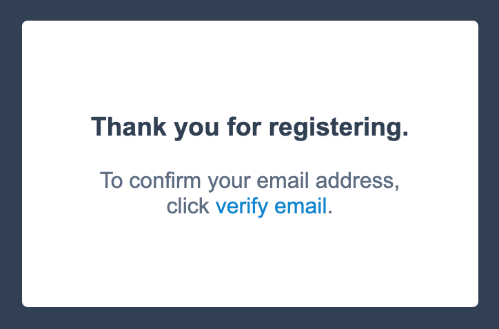 Registration email preview