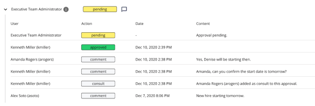 iga expanded history view for requestable item