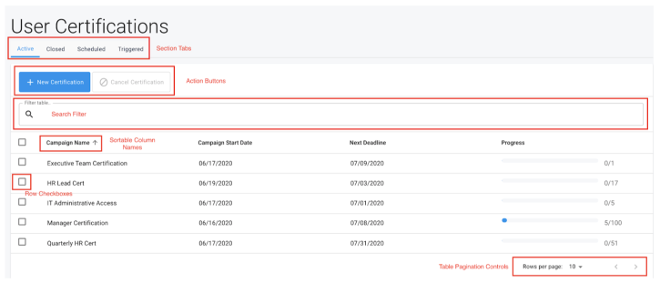 iga table interface