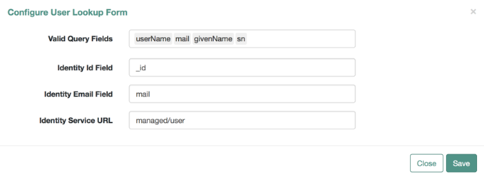 Valid Query Fields in a User Lookup Form