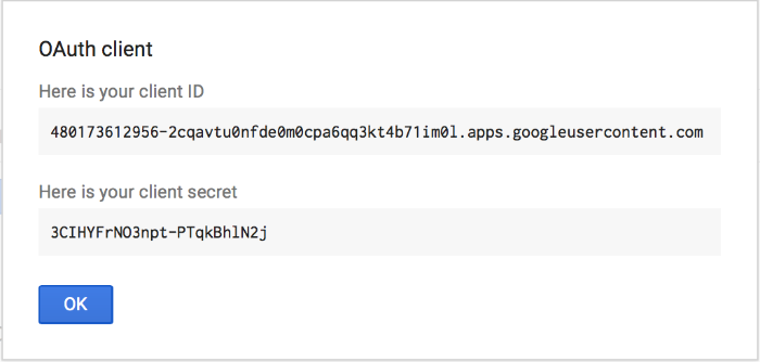 Google Apps Client ID and Secret