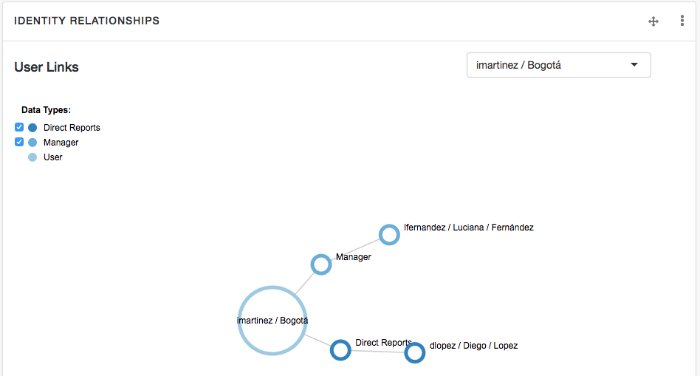 Relationships graph showing manager and direct reports
