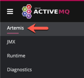 Artemis navigation menu