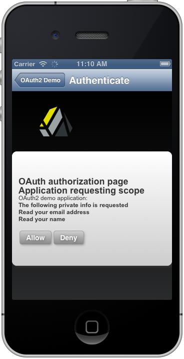 OAuth 2.0 mobile application demonstration