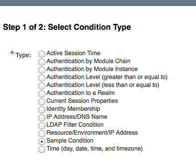 Sample Condition in list of conditions