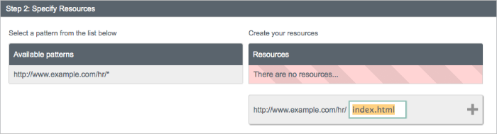 Edit the resource pattern if required.