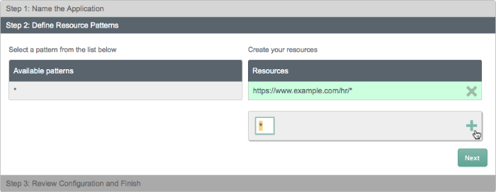 Add the completed resource template to the Resources section by clicking the Add icon.