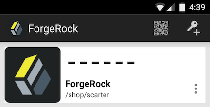 ForgeRock Authenticator Before One-Time Password Generation