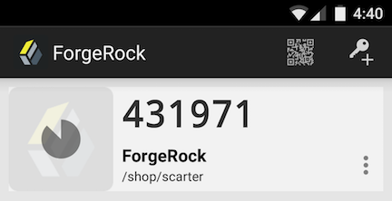 ForgeRock Authenticator After One-Time Password Generation