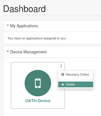 Context-Sensitive Menu for Managing Devices Used for Two Step Verification