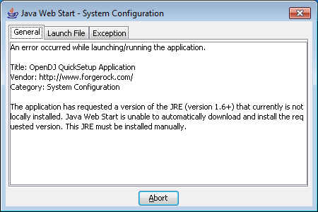 Application error due to old Java version