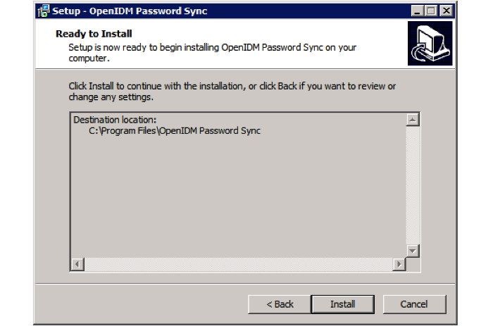 Password Sync Installation Complete