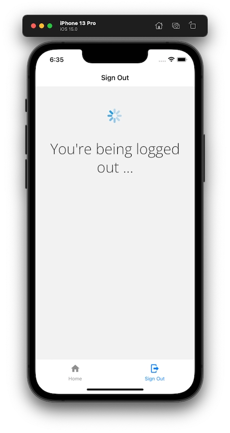 react native logging out