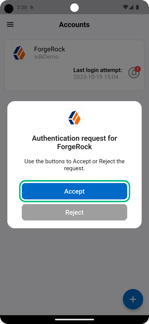 .Tap the Accept button.