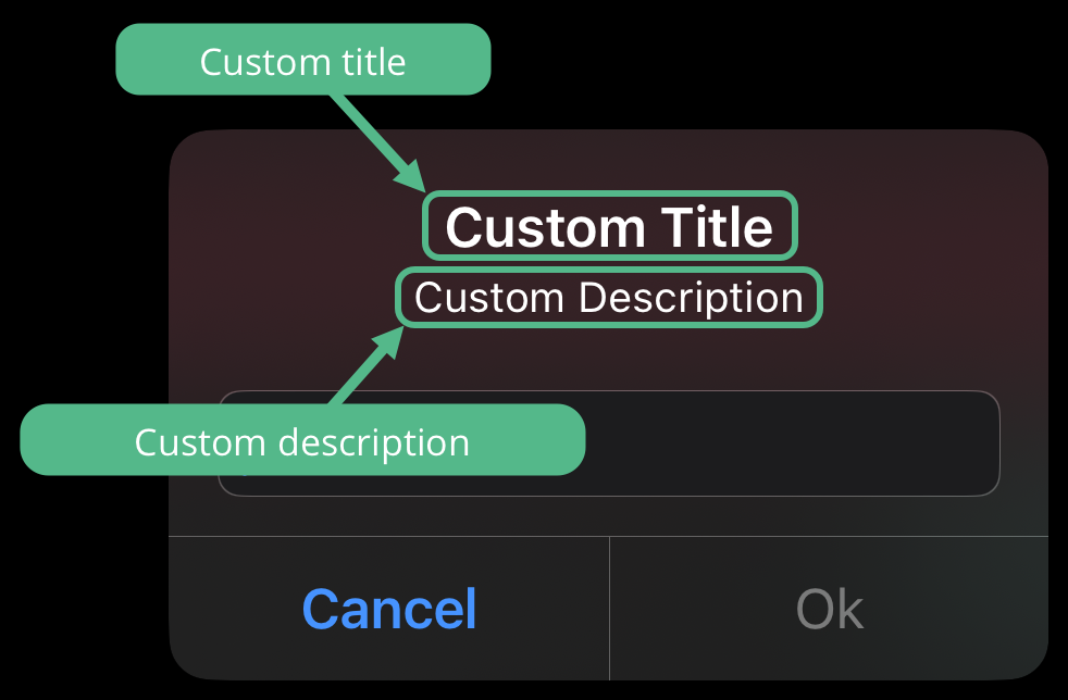 Application PIN shows both custom title and description text.