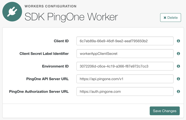 Example worker service configuration in AM